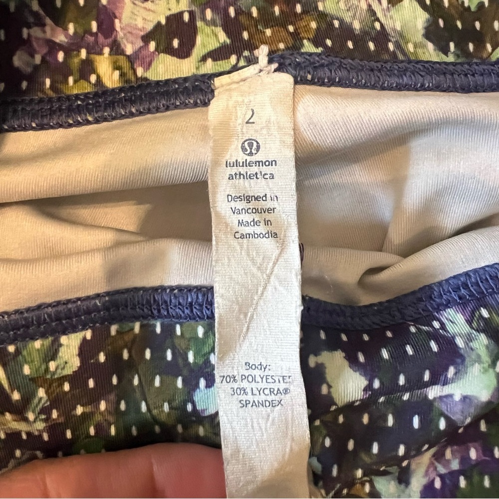 LULULEMON Wunder Under Luxtreme Floral Sport Leggings Size 2 EUC 29” - Picture 8 of 9